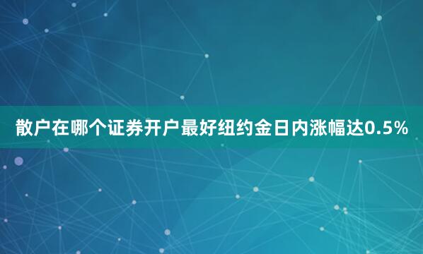 散户在哪个证券开户最好纽约金日内涨幅达0.5%