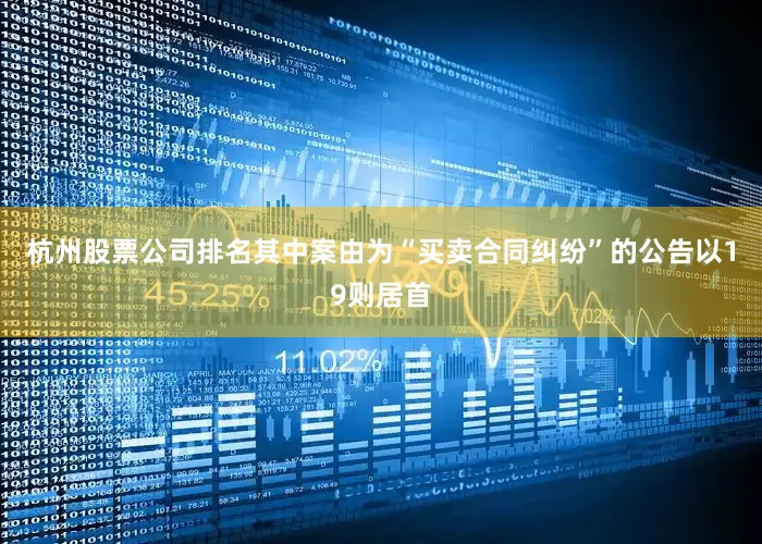 杭州股票公司排名其中案由为“买卖合同纠纷”的公告以19则居首